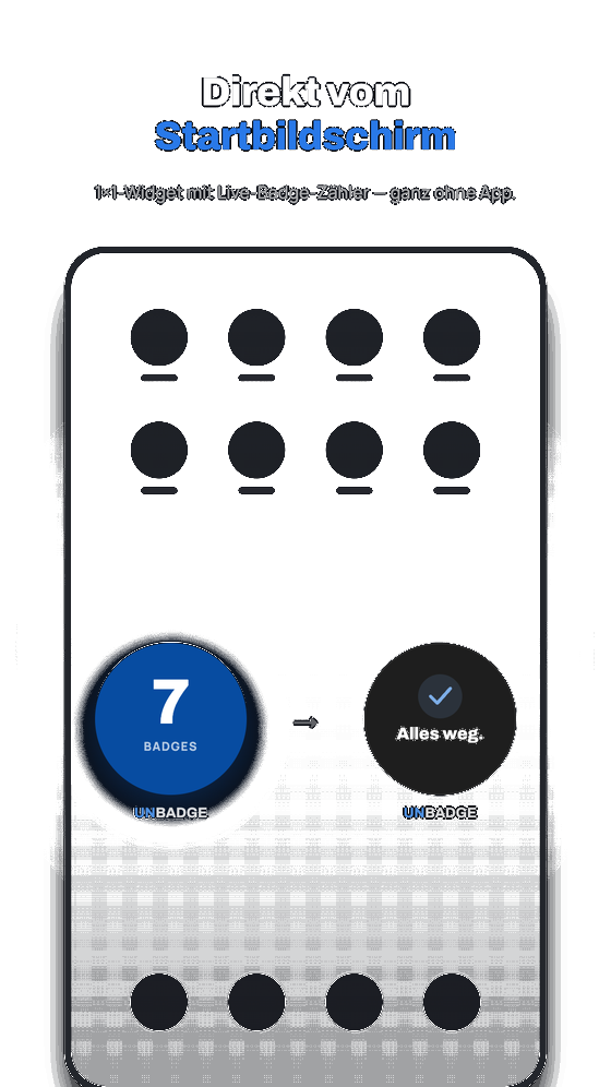 Unbadge 1×1-Startbildschirm-Widget löscht Badges