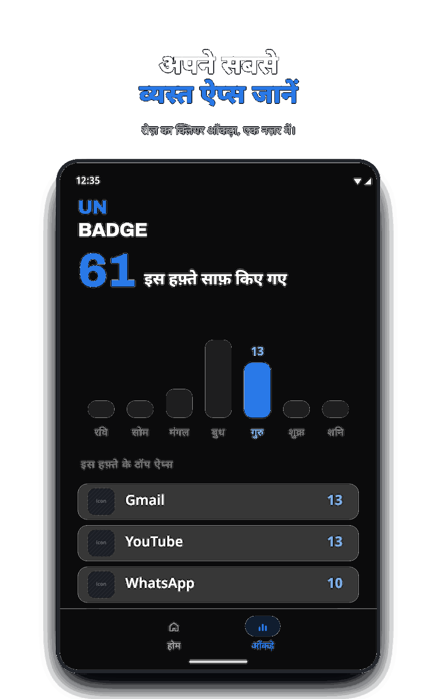 Unbadge के साप्ताहिक आँकड़े और टॉप ऐप