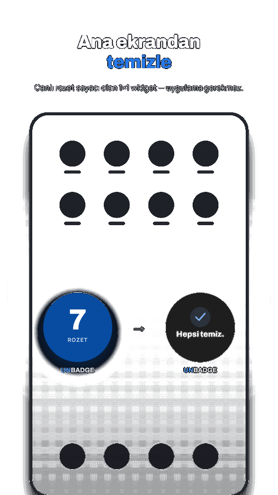 Rozetleri temizleyen Unbadge 1×1 ana ekran widget’ı
